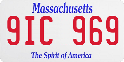 MA license plate 9IC969