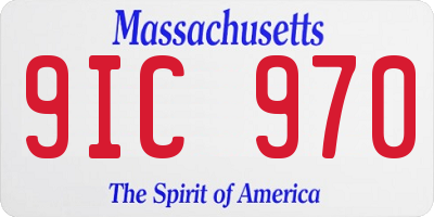 MA license plate 9IC970