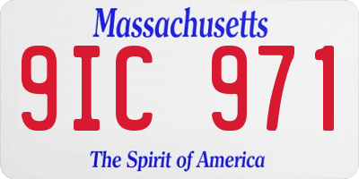 MA license plate 9IC971