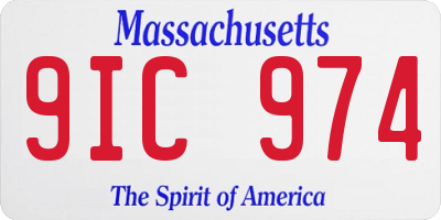 MA license plate 9IC974