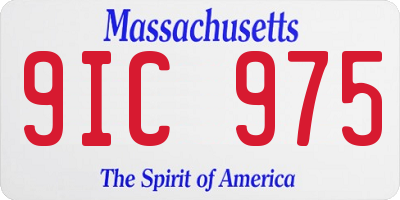 MA license plate 9IC975