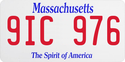 MA license plate 9IC976