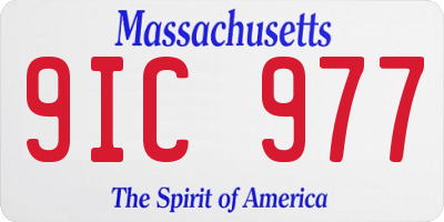 MA license plate 9IC977