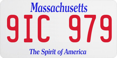 MA license plate 9IC979