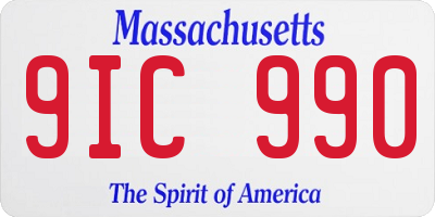 MA license plate 9IC990