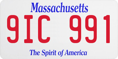 MA license plate 9IC991