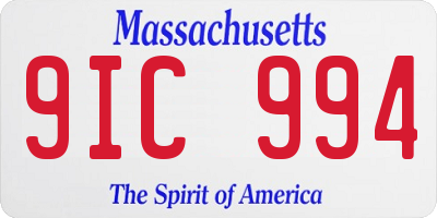 MA license plate 9IC994