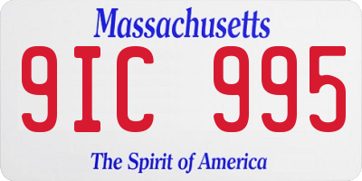 MA license plate 9IC995
