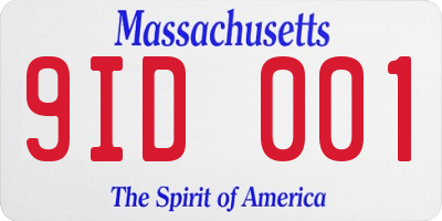MA license plate 9ID001