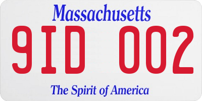 MA license plate 9ID002
