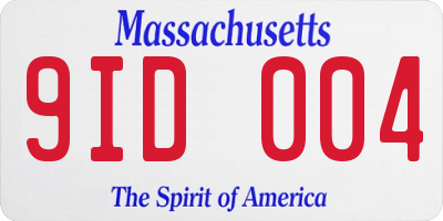 MA license plate 9ID004