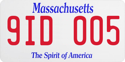 MA license plate 9ID005