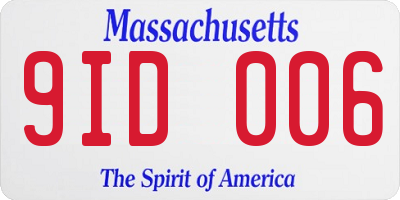 MA license plate 9ID006