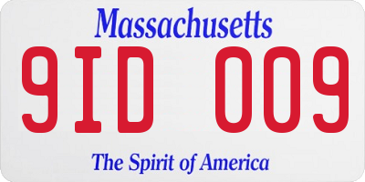 MA license plate 9ID009