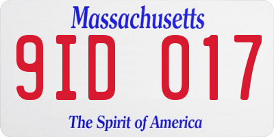MA license plate 9ID017