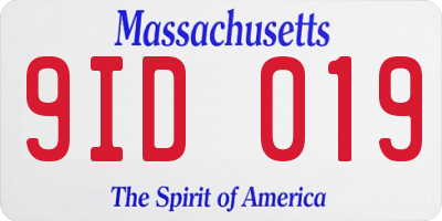 MA license plate 9ID019