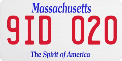 MA license plate 9ID020