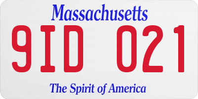 MA license plate 9ID021