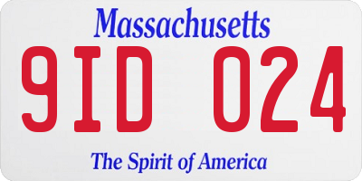 MA license plate 9ID024