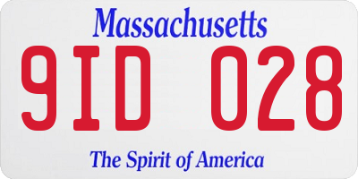 MA license plate 9ID028