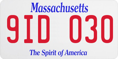 MA license plate 9ID030