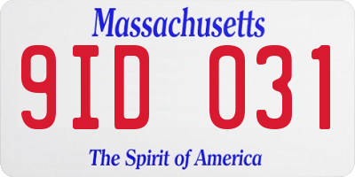 MA license plate 9ID031