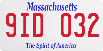 MA license plate 9ID032