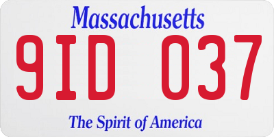 MA license plate 9ID037