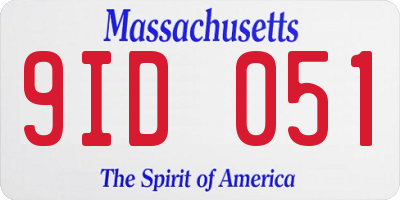 MA license plate 9ID051