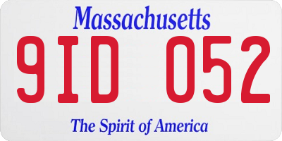 MA license plate 9ID052