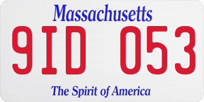 MA license plate 9ID053