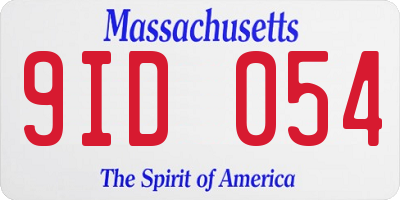 MA license plate 9ID054