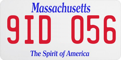 MA license plate 9ID056