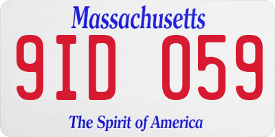 MA license plate 9ID059