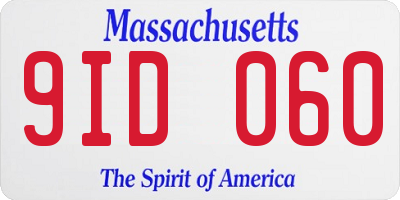 MA license plate 9ID060