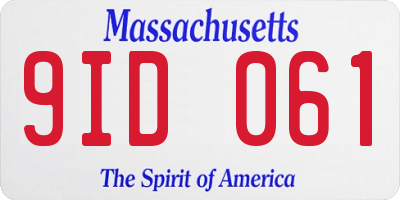 MA license plate 9ID061