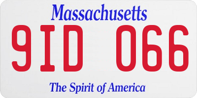 MA license plate 9ID066