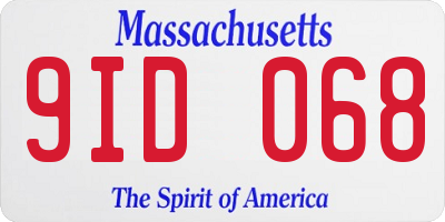 MA license plate 9ID068