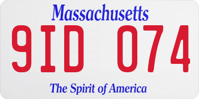 MA license plate 9ID074