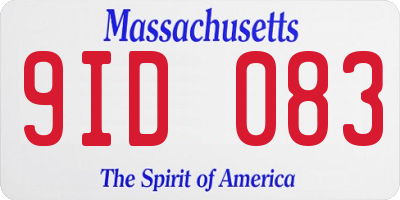 MA license plate 9ID083