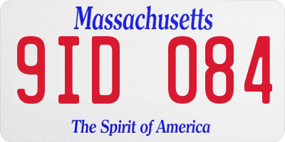 MA license plate 9ID084