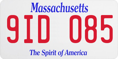 MA license plate 9ID085