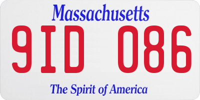 MA license plate 9ID086