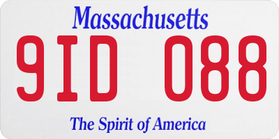 MA license plate 9ID088