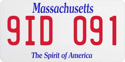 MA license plate 9ID091