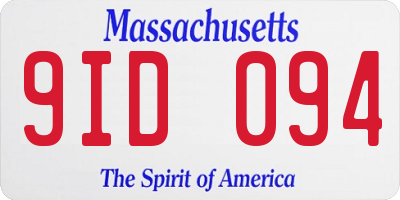 MA license plate 9ID094