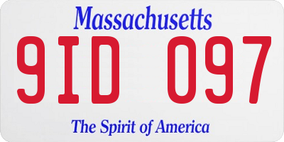 MA license plate 9ID097