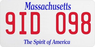 MA license plate 9ID098