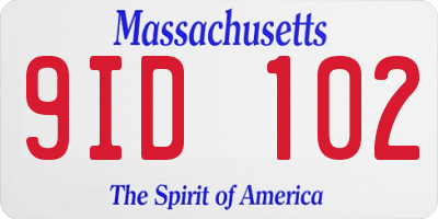 MA license plate 9ID102