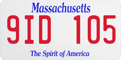 MA license plate 9ID105